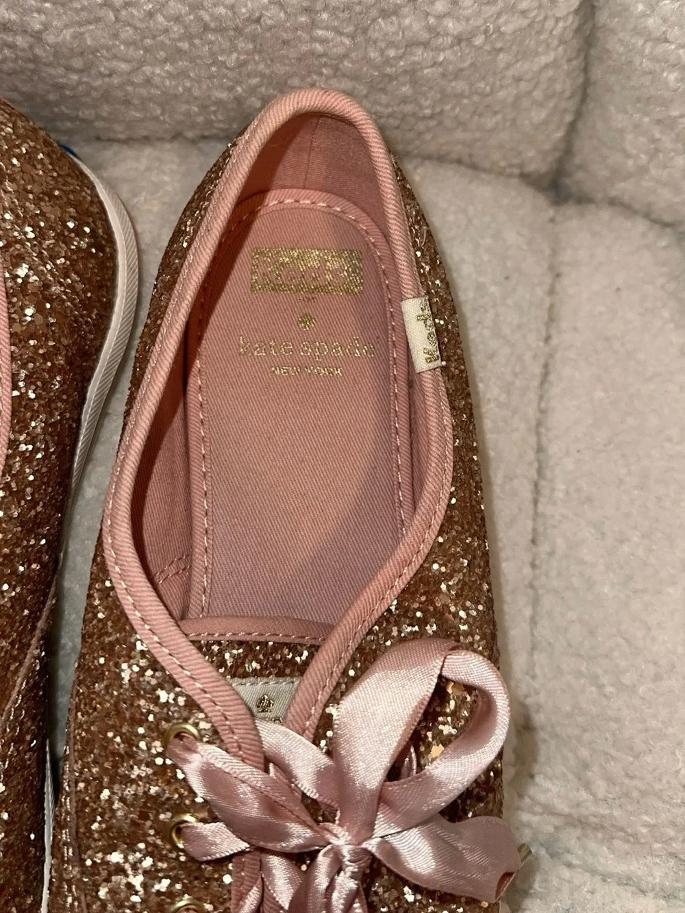 Kate Spade X Keds New York Rose Gold Glitter Sneakers
